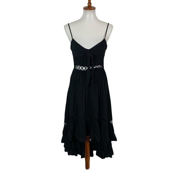 Perfectly Priscilla Maxi Dress Small Black Hi Low NWT Formal Evening - Picture 1 of 9
